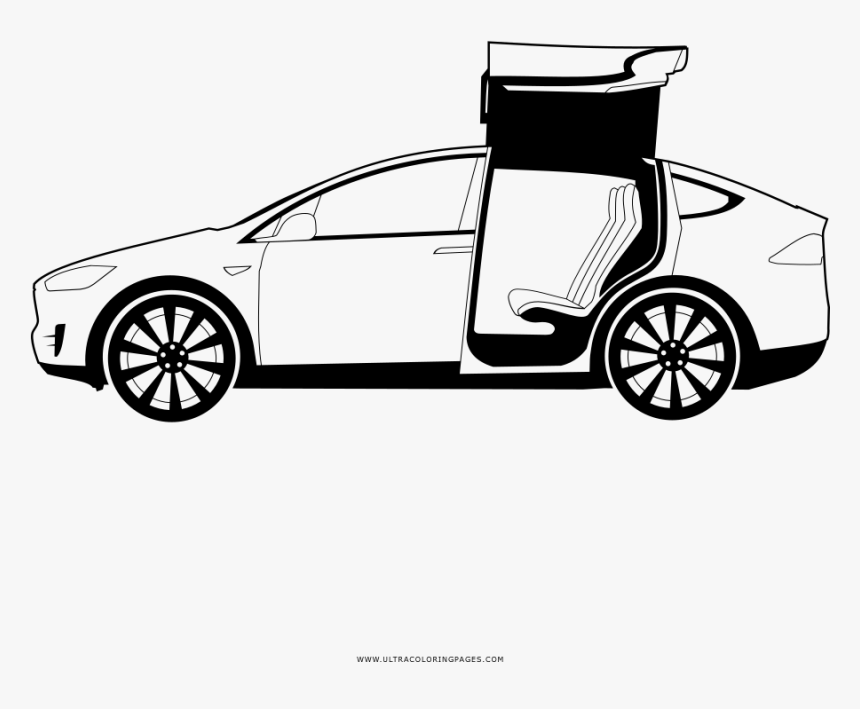 Tesla Model X Coloring Page, HD Png Download, Free Download
