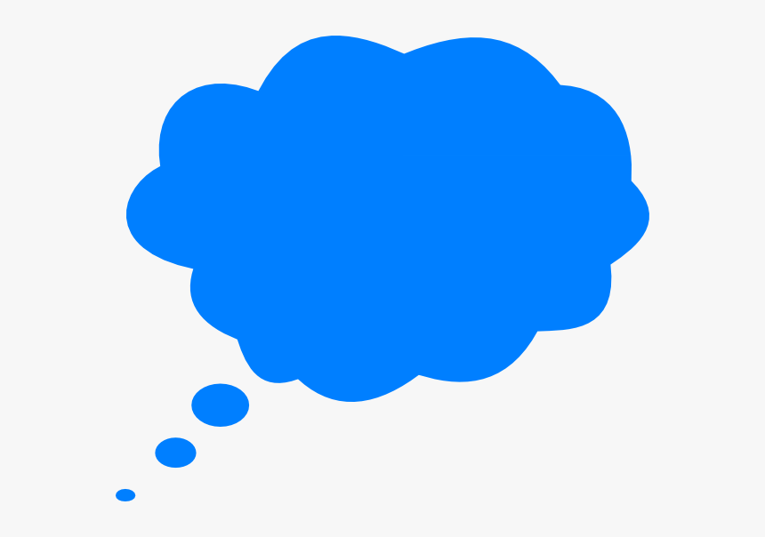 Thinking Bubble Without Shadow Blue Svg Clip Arts - Blue Thinking Bubble, HD Png Download, Free Download