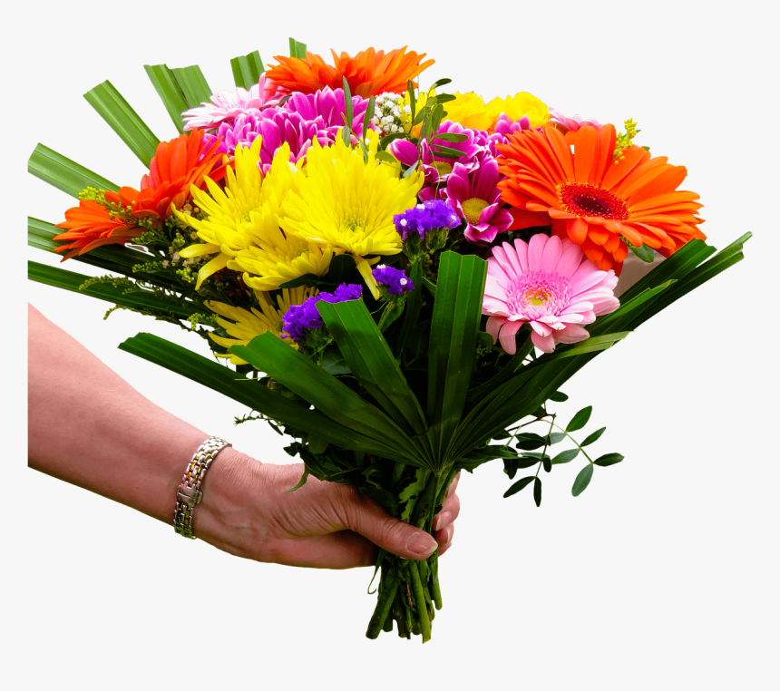 Brightly Coloured Bouquet In Hand - Marriage Anniversary Wishes For Brother, HD Png Download, Free Download