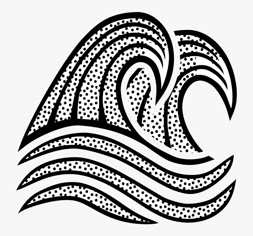 Water, Waves, Ocean, Abstract, Splash, Liquid - Wave Drawing Black And White, HD Png Download, Free Download