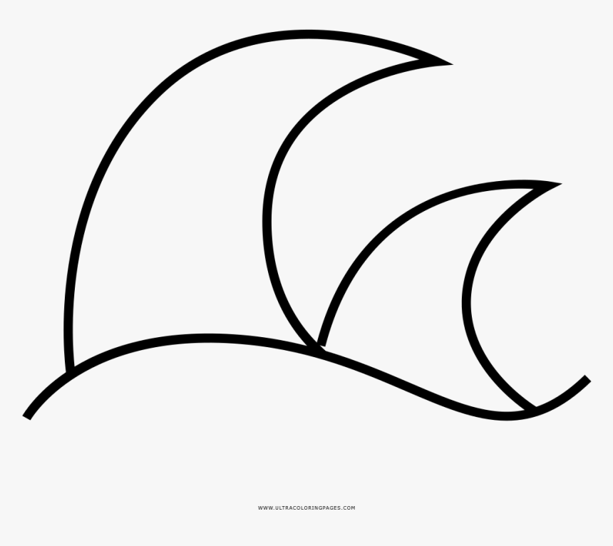 Ocean Waves Coloring Page - Line Art, HD Png Download, Free Download