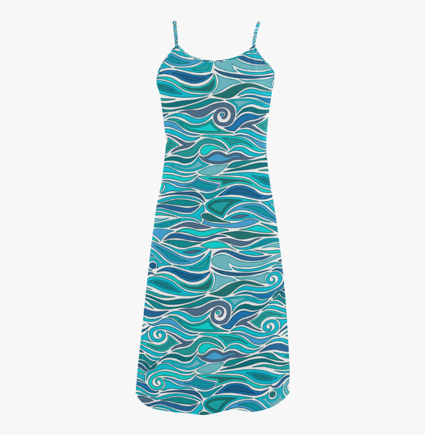 Ocean Waves Blue Abstract Doodle By Artformdesigns - Day Dress, HD Png Download, Free Download