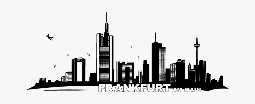 Skyline Frankfurt Skyscraper Wall Decal Cityscape - Frankfurt Am Main Skyline Comic, HD Png Download, Free Download