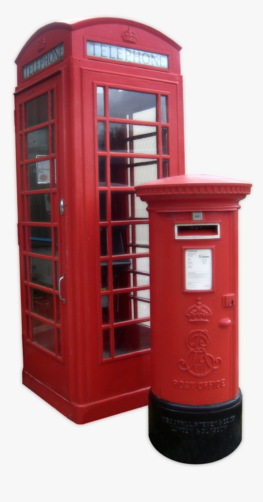 K6 Telephone Box And Edward Vii Pillar Box Amberley - British Culture Symbols, HD Png Download, Free Download
