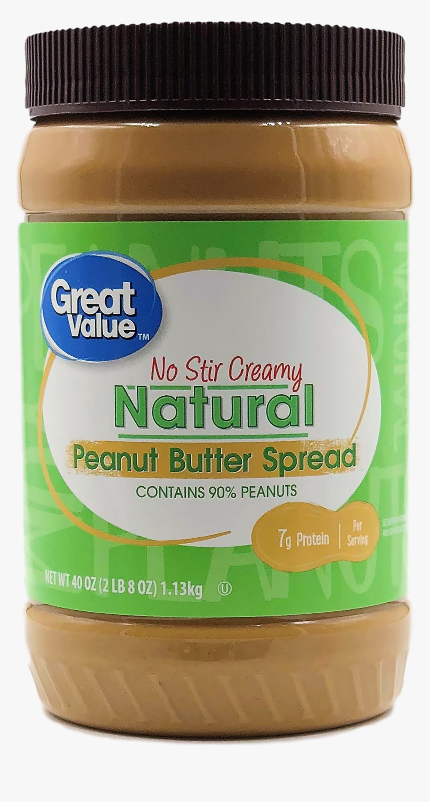 Great Value Natural Creamy Peanut Butter Nutrition, HD Png Download, Free Download