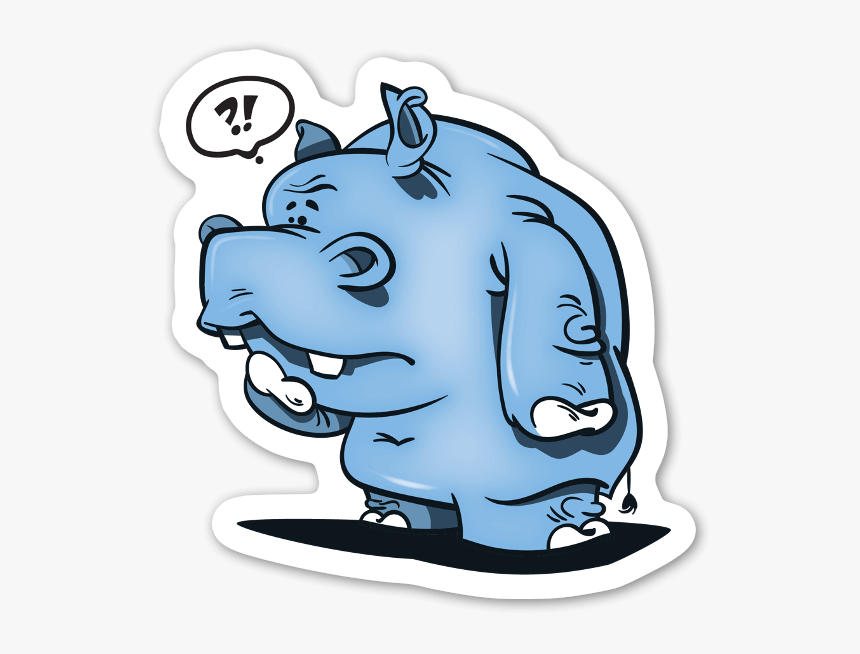 Confused Hippo Sticker, HD Png Download, Free Download