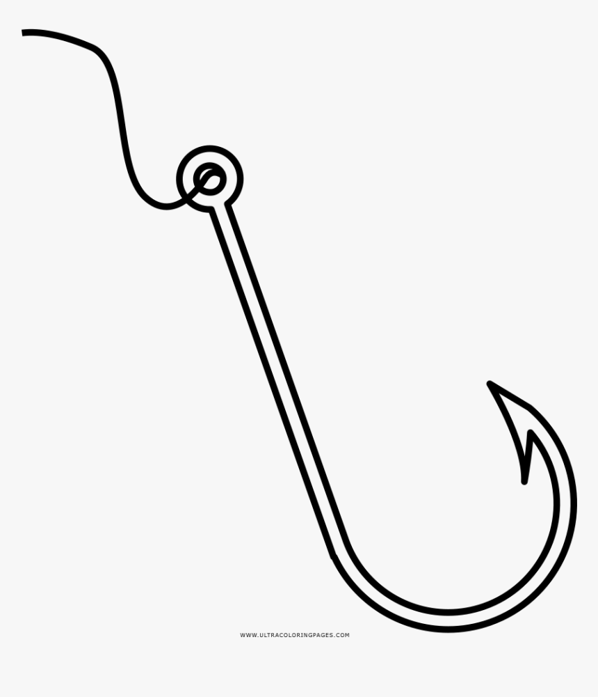 Coloring Pages Of Fish Hooks - Fish Hook Coloring Page, HD Png Download, Free Download