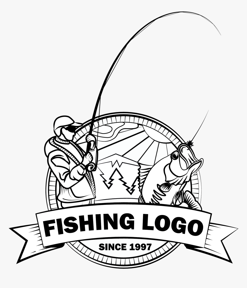 Fish Hook With Worm Png Transparent Library - Fishing Logo Png, Png Download, Free Download
