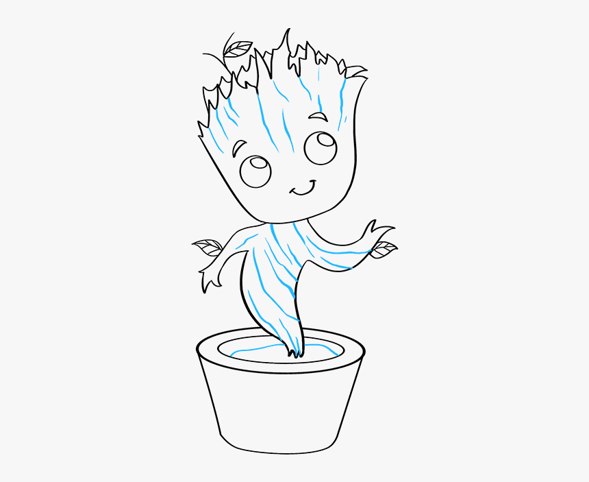 How To Draw Baby Groot - Cartoon, HD Png Download, Free Download