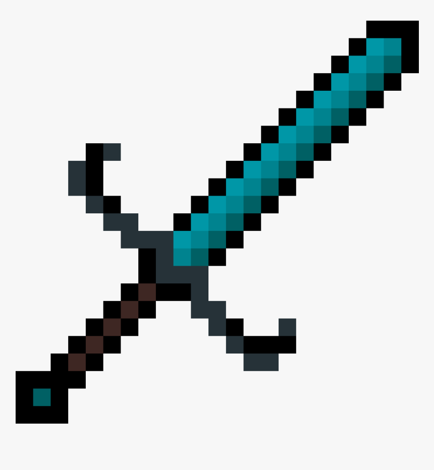 8 Bit Minecraft Diamond Sword, HD Png Download, Free Download