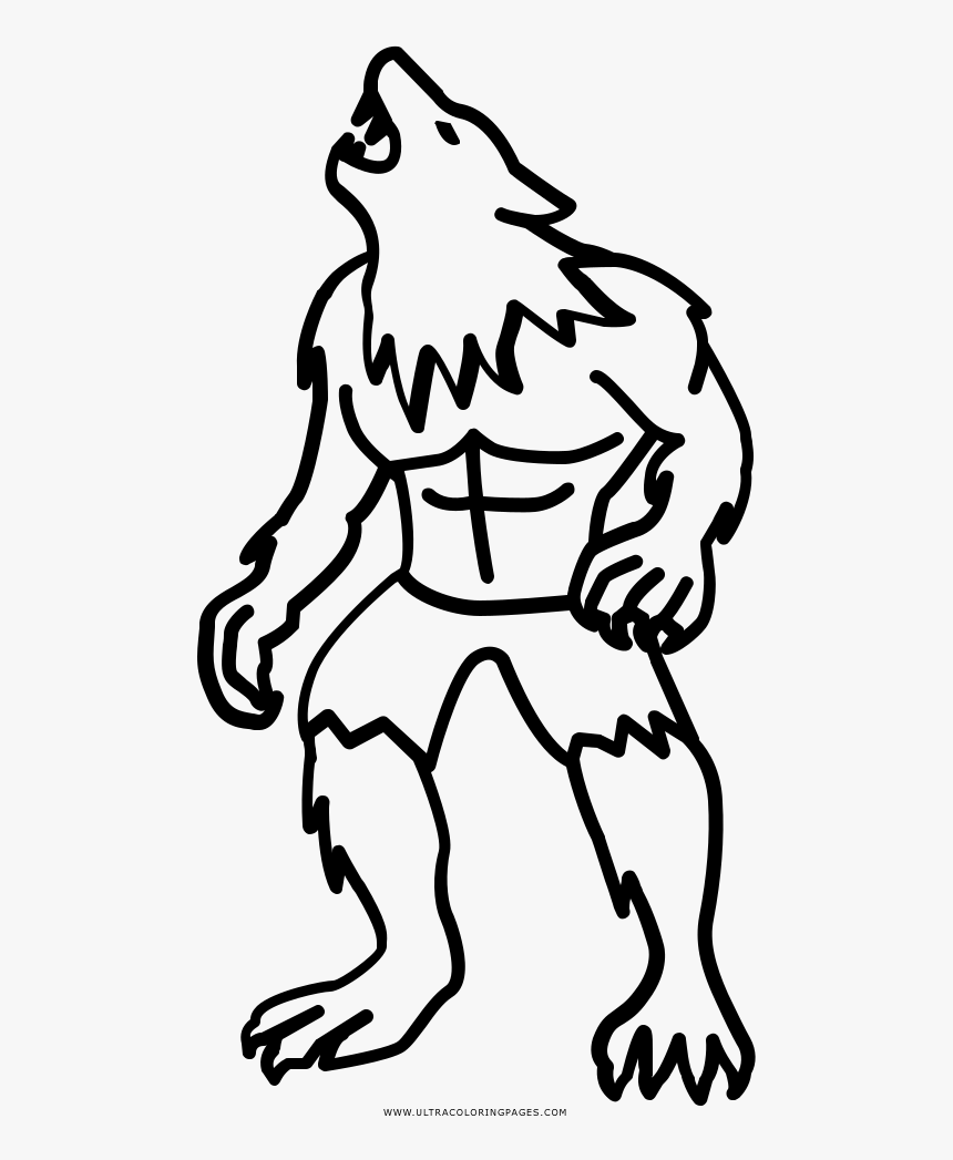 Werewolf Coloring Page - Dibujo De Un Hombre Lobo, HD Png Download, Free Download