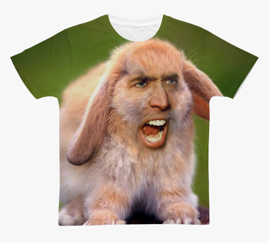 Nicolas Cage"s Face On A Rabbit ﻿classic Sublimation - Nicolas Cage As Animals, HD Png Download, Free Download