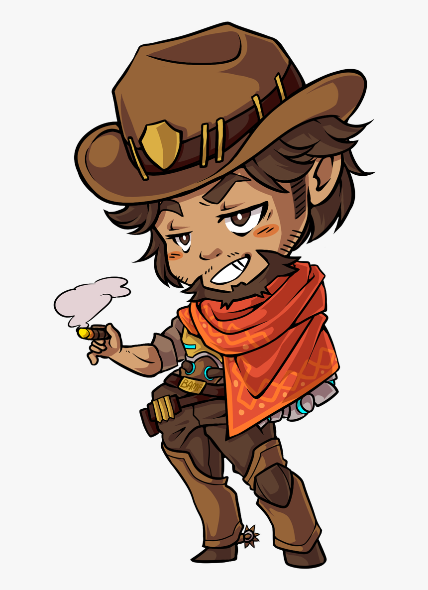 Chibi Jesse Mccree Art - Chibi Mccree, HD Png Download, Free Download