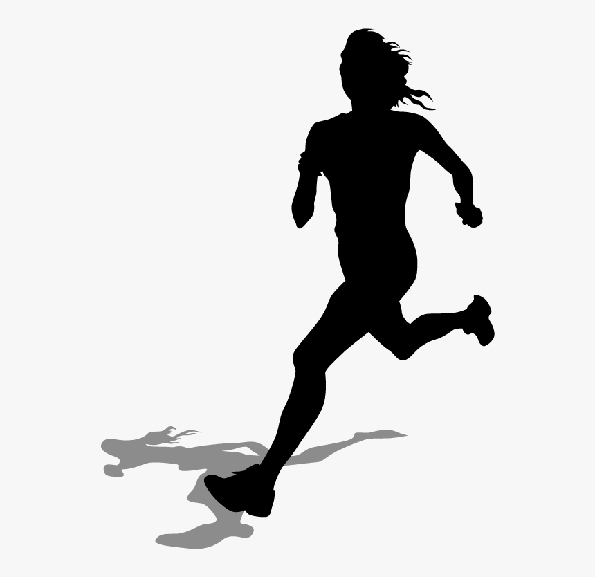 Illustrated Sillouette Of Runner - Running Women Drawing, HD Png Download, Free Download