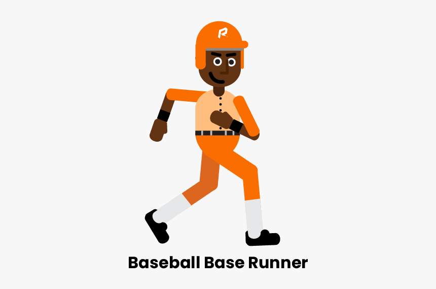 Baseball Base Runner - Cartoon, HD Png Download, Free Download