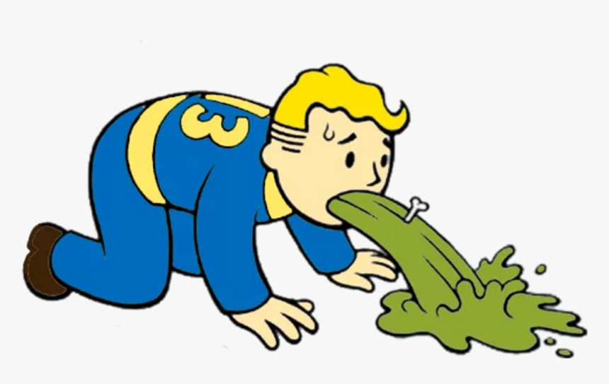 #fallout #vaultboy #vault Boy #cartoon #vomiting - Fallout Vault Boy Sick, HD Png Download, Free Download