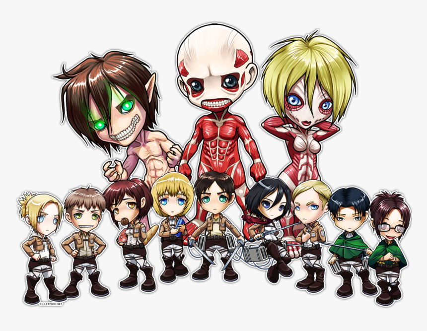 Chibi, Shingeki No Kyojin, And Attack On Titan Image - Chibi Attack On Titan Titans, HD Png Download, Free Download