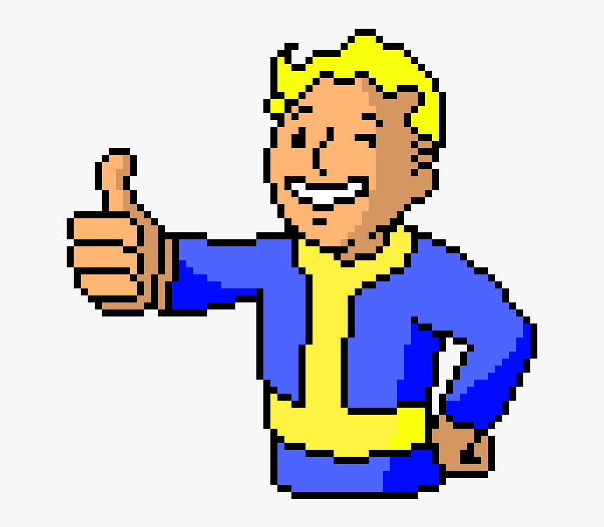 Vault Boy Png - Minecraft Pixel Art Fallout, Transparent Png, Free Download