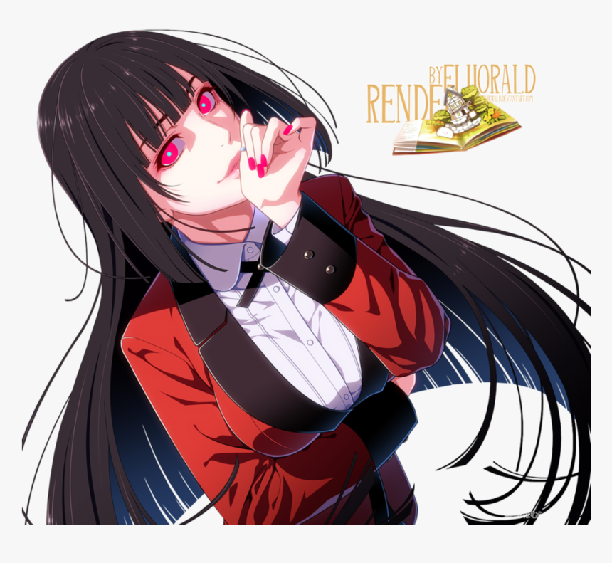 Cartoon,anime,black Hair,cg Artwork,long Hair,hime - Jabami Yumeko Kakegurui Yumeko, HD Png Download, Free Download