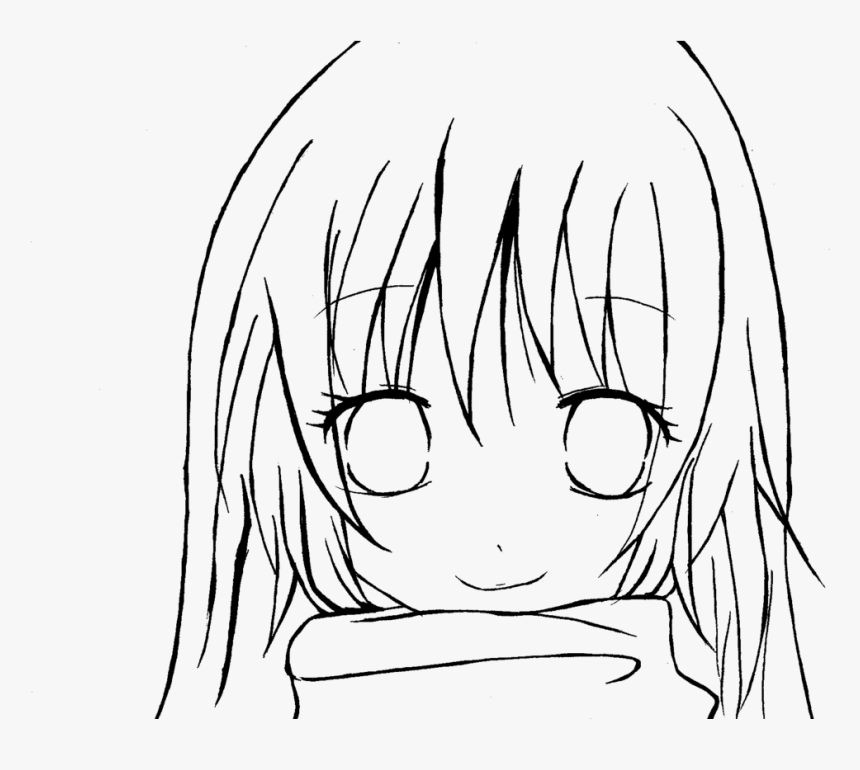 Pictures Easy Line Drawing Anime, - Easy Anime Line Art, HD Png Download, Free Download