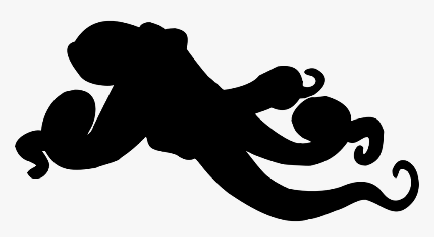 Octopus, Kraken, Squid, Tentacle, Calamari, Ocean - Octopus Silhouette Transparent Background, HD Png Download, Free Download