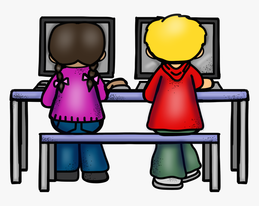 Kids On Computers Clipart - Computer Laboratory Clip Art, HD Png Download, Free Download