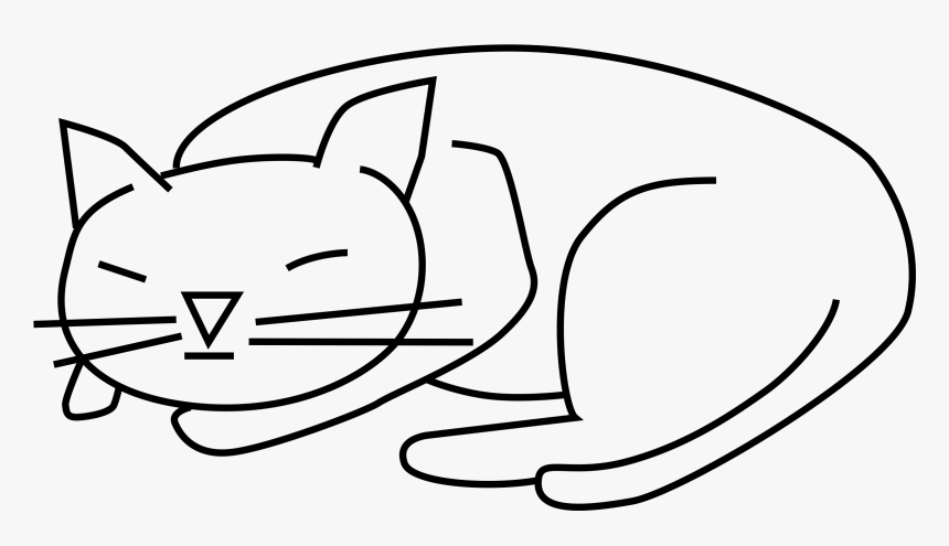Transparent Cat Png Image - Outline Of Sleeping Cat, Png Download, Free Download