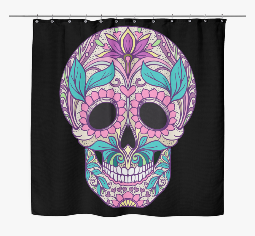 Leafy Skull Shower Curtain - Calacas Clipart, HD Png Download, Free Download