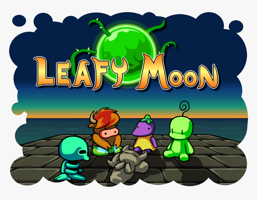 Leafy Moon - Cartoon, HD Png Download, Free Download