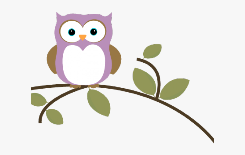 Leafy Branch Cliparts - Purple Cute Owl Clipart, HD Png Download, Free Download