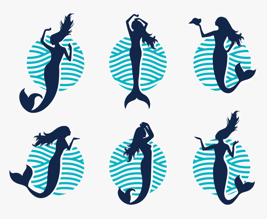 Ariel Mermaid Silhouette Illustration - Silhouette Tattoo Mermaid, HD Png Download, Free Download