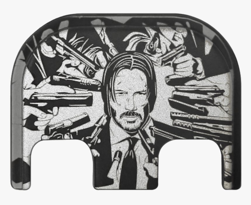 John Wick Stainless Steel Black Traditional Finish - John Wick Glock Back Plate, HD Png Download, Free Download