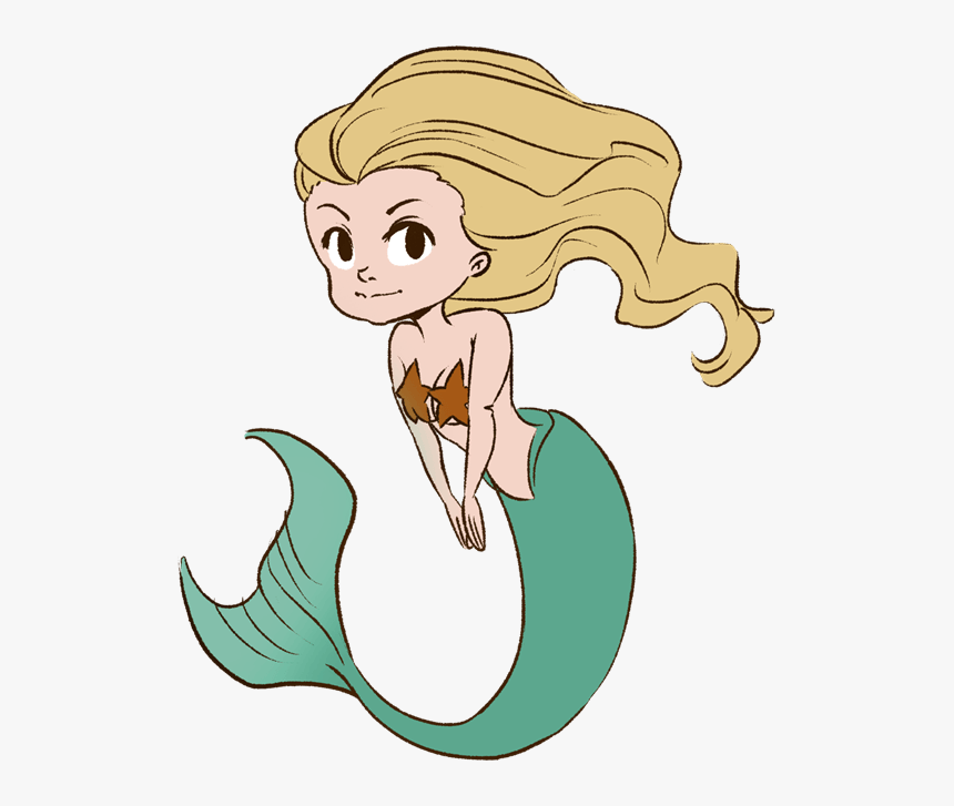 Cute Mermaid Silhouette Store And Mermaids Clipart - Mermaid Cartoon No Background, HD Png Download, Free Download
