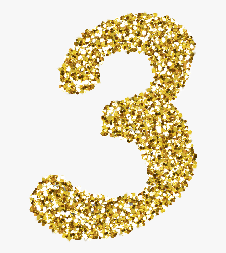 #3 #gold #glitter #sparkle - Gold Glitter Numbers Png Transparent, Png Download, Free Download
