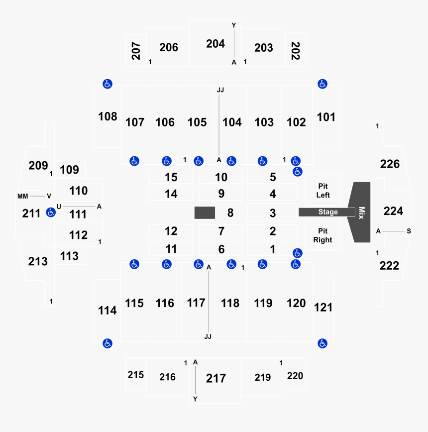 Tacoma Dome Seating Chart Section 115 Row R, HD Png Download, Free Download