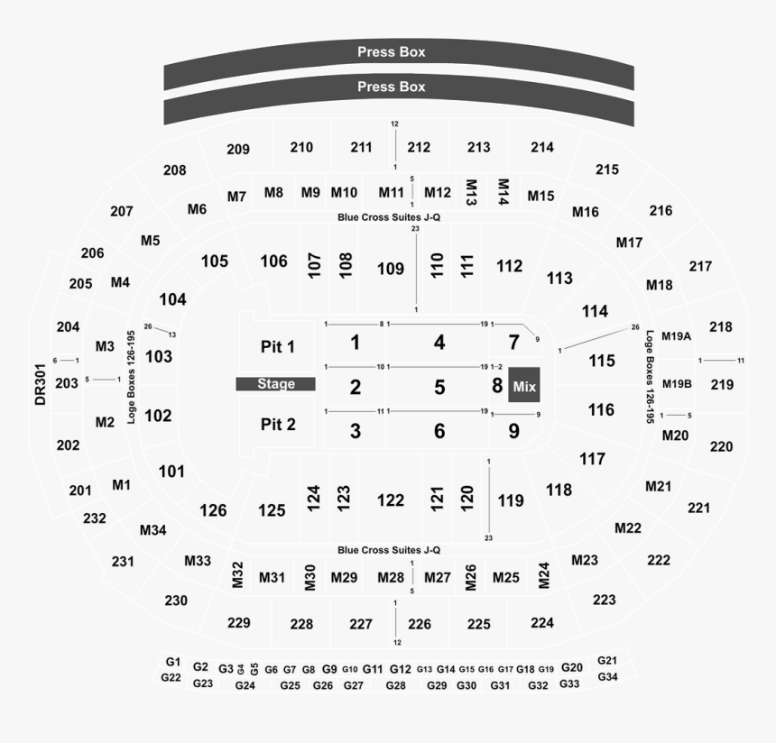 Little Caesars Concert Seating Chart, HD Png Download, Free Download