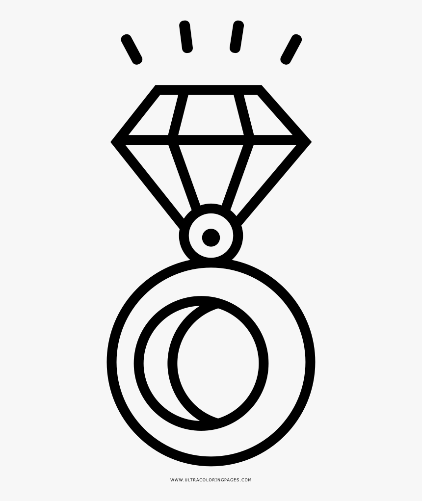 Transparent Diamond Ring Clip Art - Diamant Contour Diamant Dessin Simple, HD Png Download, Free Download