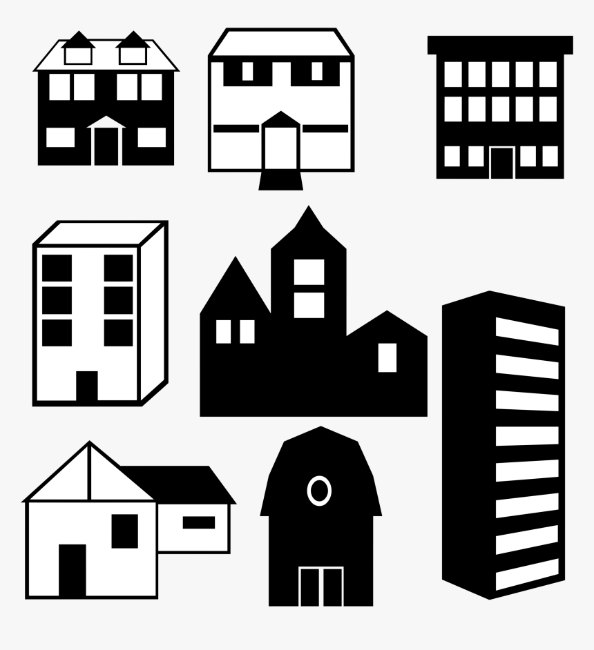 Buildings Silhouettes Clip Arts - Clipart Architecture Buildings Png, Transparent Png, Free Download