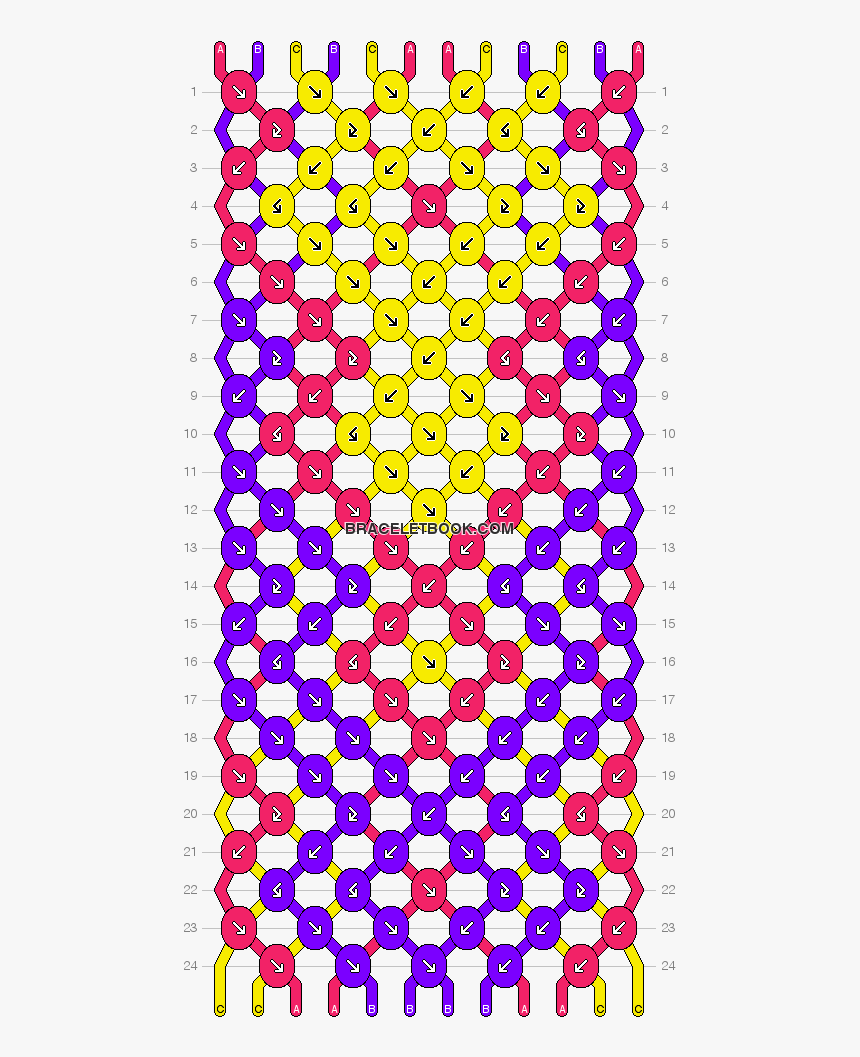 Chevron And Diamonds Number For More Patterns - Friendship Bracelet Patterns 8 Strings, HD Png Download, Free Download