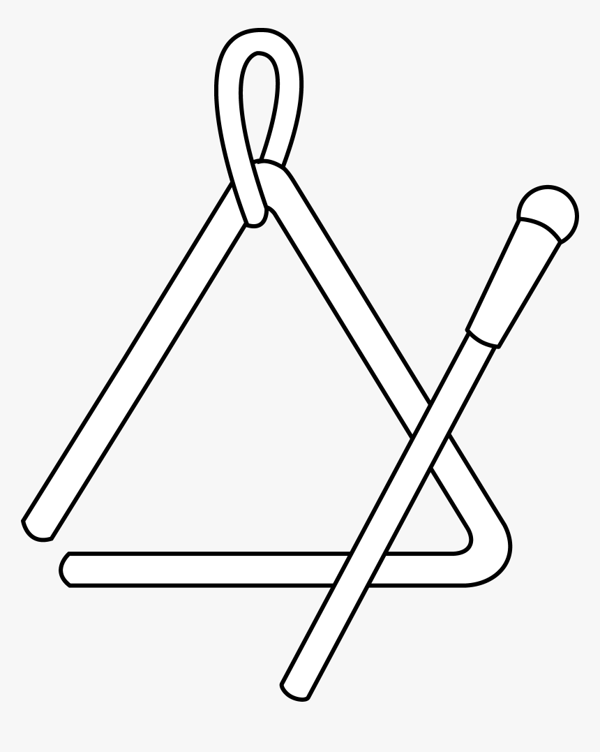 Triangle Instrument Line Art - Triangle Instrument Coloring Page, HD Png Download, Free Download