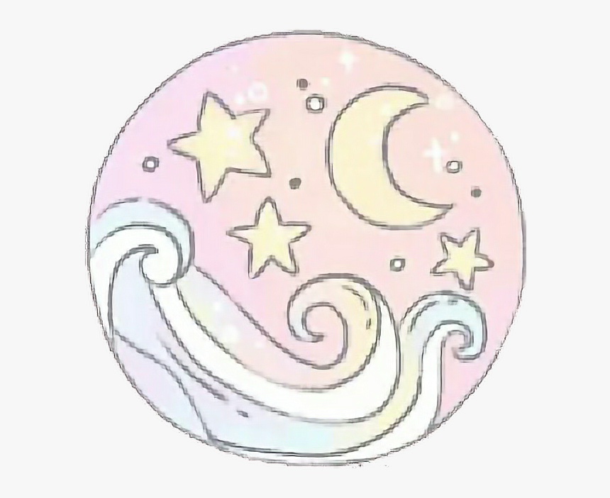 Pastel Wave Moon Tumblr - Circle, HD Png Download, Free Download