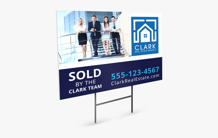 Real Estate Sold By Yard Sign Template Preview - Banner, HD Png Download, Free Download