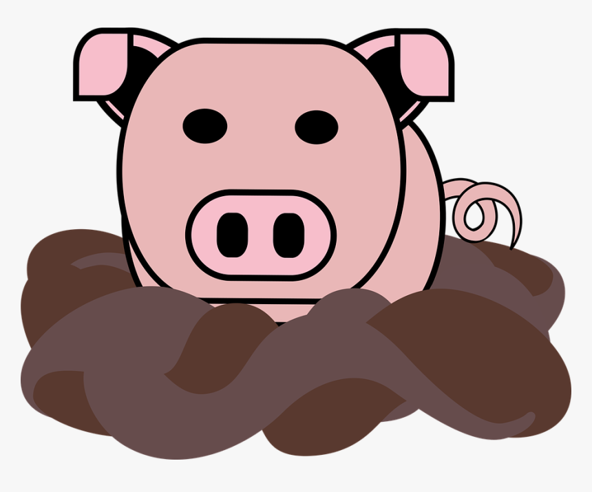 Graphic, Pig, Mud, Animal, Farm, Piggy, Mammal, Cute - Clip Art, HD Png Download, Free Download