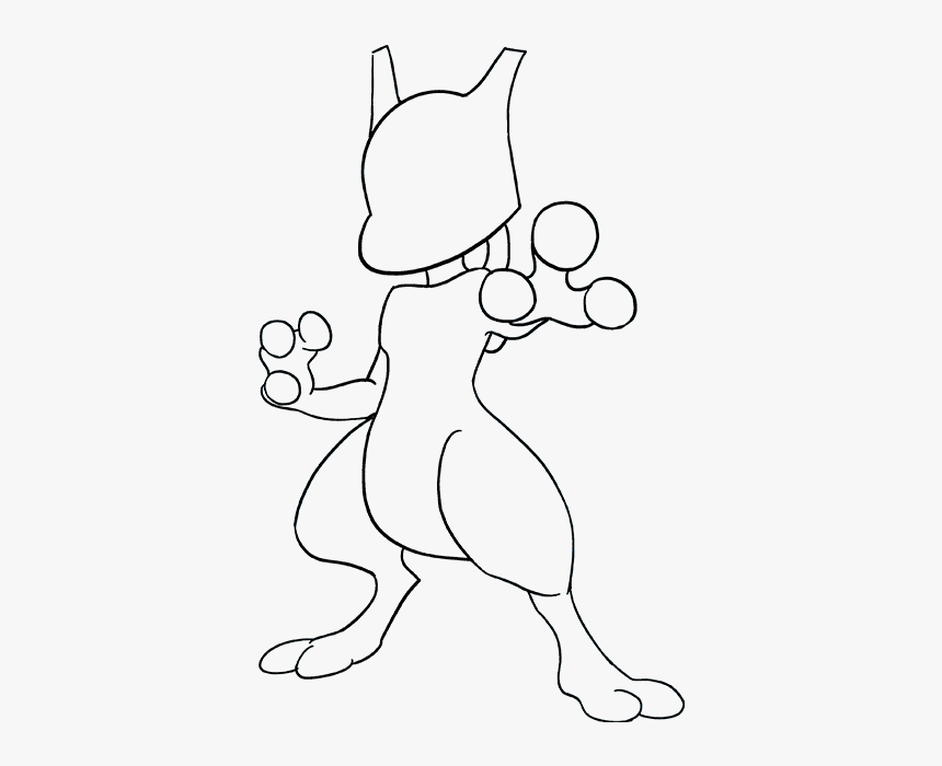 How To Draw Mewtwo - Pokemon Drawing Easy Mewtwo, HD Png Download, Free Download