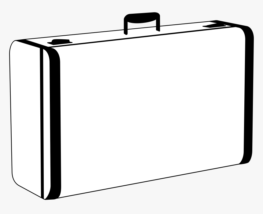 White Suitcase Clip Arts - Suitcase Black And White, HD Png Download, Free Download
