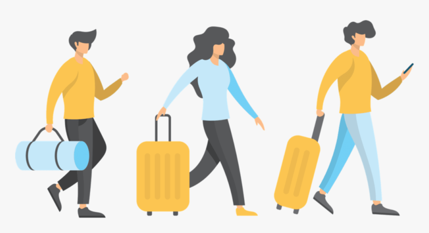 People With Luggage Png, Transparent Png, Free Download