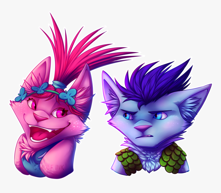 Trolls Internet Troll Fan Art Drawing - Poppy And Branch Fanart, HD Png Download, Free Download