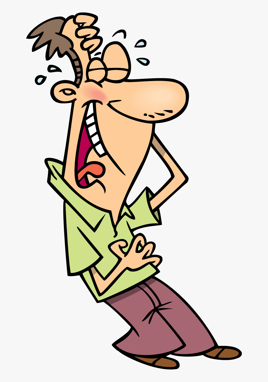 Cartoon Man Laughing While Holding His Stomach, HD Png Download, Free Download