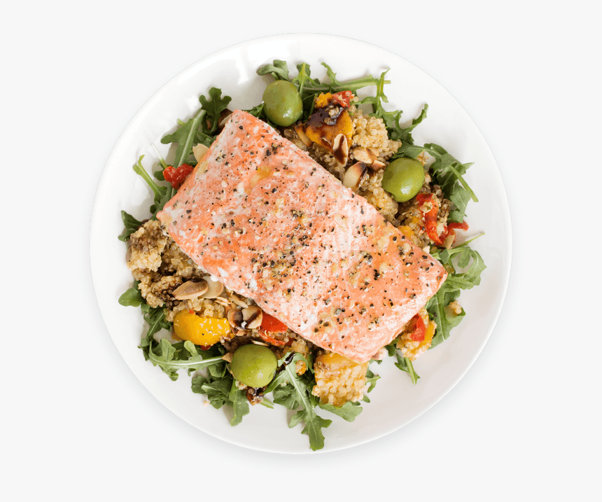 Fully Cooked Meal With Healthy Salmon - Salmon Meal Png, Transparent Png, Free Download