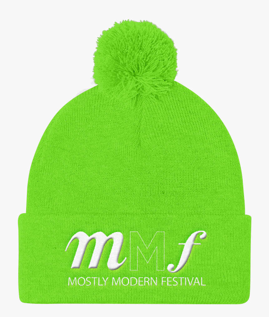 Mmf Logo White Transparent 01 Mockup Front Neon Green - Beanie, HD Png Download, Free Download